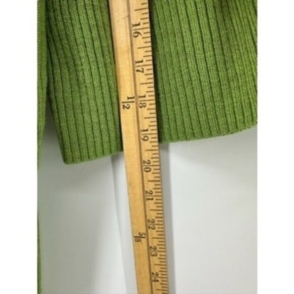 Eileen Fisher Merino Wool Ribbed Cardigan Open Front Jacket Green XL - Picture 8 of 9
